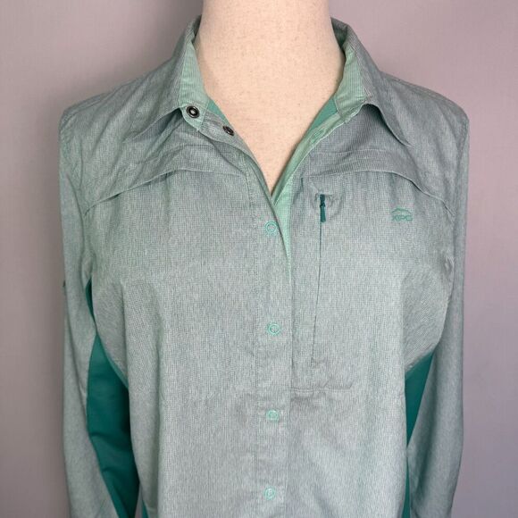 Cabela's Tops - Cabela's XPG Long Sleeve Shirt, Women's Sz L, Green & White, Fishing, Outdoors